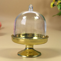 Mini mignon Transparent or plateau en plastique boîte à bonbons fête de mariage Mini gâteau tasse stands chocolat cadeaux boîte à bonbons