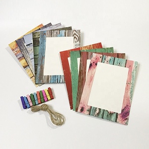 7 pouces creative bois grain joint suspendu d'envoyer clip corde suspendue papier peint <span class=keywords><strong>photo</strong></span> cadre <span class=keywords><strong>photo</strong></span> mur - Product Image 1