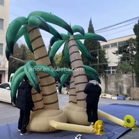 Ballon géant en forme de palmier à noix de coco Jenor avec ventilateur intégré, couleur personnalisée, durable, installation facile, multi-tension, impression numérique, lithium