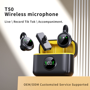 Microphone à cravate sans fil Mini Lavalier pour iPhone, téléphone Android (2 en 1) Micros à double clip sans fil avec réduction du bruit 6H - Product Image 3