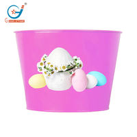 Pot de fleurs en métal suspendu en forme de lapin de Pâques, revêtement poudré, 1,2 gallon