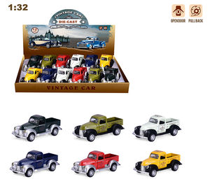 Modèle miniature en métal de camionnette Fod, voiture classique vintage, échelle 1:32, jouet à tirer en arrière avec son et lumière, motif de <span class=keywords><strong>bus</strong></span> scolaire à 2 portes - Product Image 2