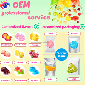 Bonbons gélifiés halal à la saveur de pêche et de cerisier 4D, bonbons gélifiés rafraîchissants à la peau de sucre, double texture, 0% de matières grasses, en vrac, doux, multicolores - Product Image 4