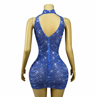 Robe d'été élégante et discrète Novance Y5672 pour femme, bleu uni, mini-robe promotionnelle