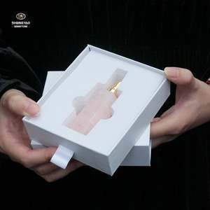 Nouveau design de parfum de luxe pour femmes 8 ml bouteille vide en cristal de quartz rose - Product Image 5