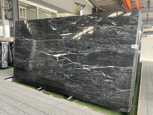 Qualité d'exportation Dalle de granit noir de rivière de 2cm d'épaisseur Belvédère noir de <span class=keywords><strong>Brasilia</strong></span> Granit noir de Chine avec des veines blanches Grande dalle - Product Image 6