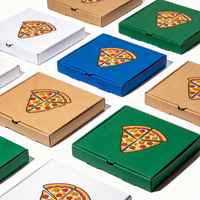 Boîte à pizza en carton ondulé écologique avec logo personnalisé, boîte d'emballage alimentaire en papier kraft recyclable de haute qualité, vente en gros avec design imprimé