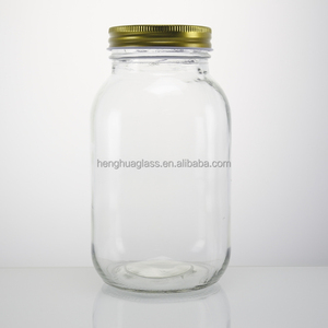 Tùy chỉnh thiết kế Hot Bán 1L 32oz 1000ml miệng rộng vuông Glass <span class=keywords><strong>Mason</strong></span> <span class=keywords><strong>Jar</strong></span> Mứt Mật Ong dưa chua thủy tinh thực phẩm lưu trữ container với nắp - Product Image 3