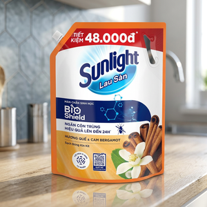 Sunlight Eco-Friendly Concentrated <b>Detergent</b> Floor Cleaner Bio Shield Liquid Antibacterial Cinnamon Bergamot Scent 3.4 kg - Product Image 3