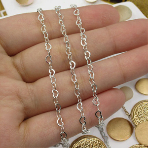 Chaînes en forme de cœur de 6 mm de style classique YIMI en vrac pour la fabrication de bijoux, bracelet en argent véritable 925 - Product Image 3