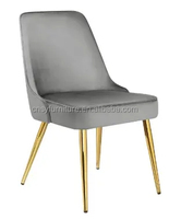 Chaise de salle à manger en velours style Mid-Century Modern avec housse amovible, pieds dorés, panneau MDF, métal, pour maison, bureau, hôtel, cuisine, salon, salle de séjour