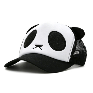 <span class=keywords><strong>Gorra</strong></span> de Béisbol de 5 Paneles con Bordado de Panda, Diseño Lindo con Orejas, para Primavera/Verano, en Oferta - Product Image 1