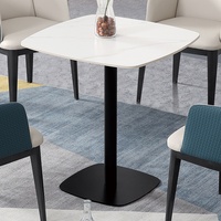 Combinaison de chaise et de bureau de réception en marbre moderne de luxe avec quincaillerie de haute qualité - Design carré compact pour bureau, hôtel, salle de sport