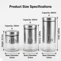 Bocaux de conservation alimentaire en verre personnalisés en gros avec couvercle en acier inoxydable, récipients hermétiques pour épices, café, thé, fournitures de cuisine et de garde-manger