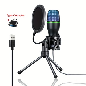 Micrófono pequeño RGB para grabación de voz <span class=keywords><strong>Focusrite</strong></span> Ribbon Micrófono de condensador Estudio Grabación Micrófono para juegos - Product Image 1