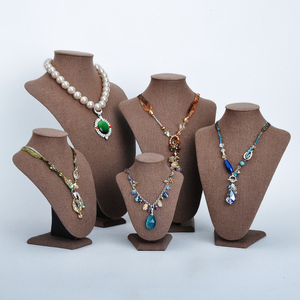 कस्टम लक्जरी गर्दन बस्ट शरीर प्रदर्शन बुटीक फैशन आधा सिर पुतला हार जूट गहने सेट आभूषण के लिए धारक खड़े हो जाओ - Product Image 1