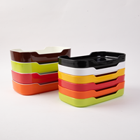 Assiettes rectangulaires réutilisables shabu empilables en mélamine plats de buffet restaurant assiette en plastique pour marmite chaude