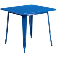 Ensemble table et chaises de salle à manger carrées en fer industriel antique, revêtement poudré, pour restaurant, usage intérieur/extérieur, salon