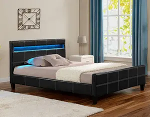 Willsoon mobiliário cama barata para venda móveis de quarto couro pu cama led 1825-1