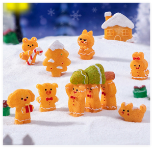 Pain d'épice Homme Porter Xmas Animaux Cochon <span class=keywords><strong>Chien</strong></span> Lapin Ours <span class=keywords><strong>chat</strong></span> Arbre Maison Décoratif Vacances Noël Décor Miniature Résine Figure - Product Image 3