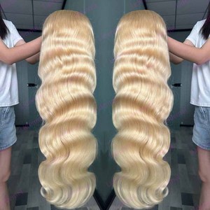 Nhà Máy Giá 613 Blonde HD Đầy Đủ Ren Tóc Giả Nguyên Campuchia Trinh Nữ Nhân Tóc 13X4 Ren Phía Trước Cơ Thể Sóng Tóc Vàng Con Người Tóc Giả - Product Image 1