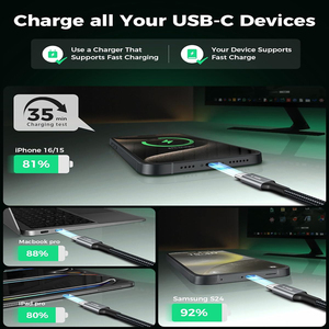 1m 2m タイプCケーブル 急速充電 PD <span class=keywords><strong>3</strong></span>.1 240W 5A 1 <span class=keywords><strong>2</strong></span> <span class=keywords><strong>3</strong></span>メートル カスタムナイロン編み込み タイプC to USB Cケーブル データ充電器 USBCケーブル - Product Image 5