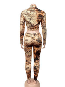 Nieuwe dames herfst-winter kleding tweedelige set digitaal bedrukte jassen en broeken <span class=keywords><strong>2</strong></span>-delige dames broekensets streetwear - Product Image 3