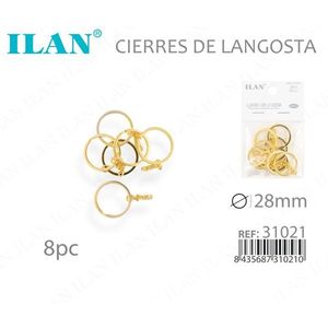 Cierre de Langosta Ilan de 28 mm, Dorado, 8 Piezas, Accesorios para Joyería - Product Image 3