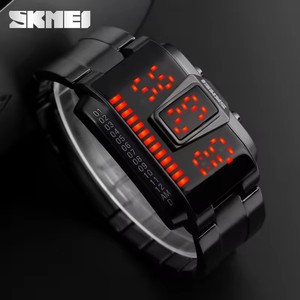 Orologio Digitale Vintage Skmei 1179 con Display LED, Colore Nero, Design Accattivante, Cinturino in Acciaio Inossidabile per Uomo, Forma Rettangolare - Product Image 5