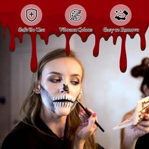 No tóxico hipoalergénico Halloween <span class=keywords><strong>Zombie</strong></span> maquillaje Kit Horror cara pintura conjunto falso sangre crayones esponja maquillaje para Cosplay Joker - Product Image 4
