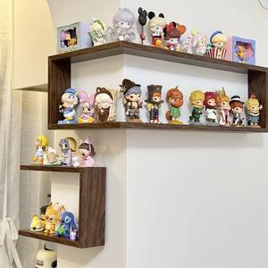 رف تخزين خشبي مثبت على الحائط لغرفة المعيشة، رف عرض للتماثيل عالي التحمل بسعة كبيرة - Product Image 6