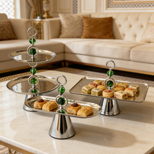Exhibidor de Postres para Ramadán 2026, Bandeja para Pasteles de Acero Inoxidable, Soporte para Pasteles, Accesorios para Bodas, Artículos para Fiestas y Decoración del Hogar - Product Image 5