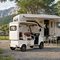 SumEV Nouveau Quadricycle Électrique Rétro Amélioré à 4 Roues avec Pare-brise Avant et Vitre Arrière, Vélo de Loisirs Électrique Certifié CE