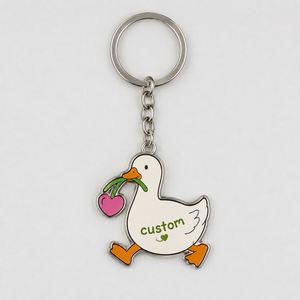 Porte-clés personnalisés en gros de haute qualité, en forme de canard de dessin animé, design ludique et fantaisiste, porte-clés personnalisé - Product Image 2
