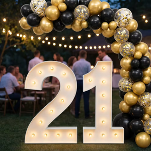 Chiffres géants lumineux de 1,20 m (0-9) pour décorations de fêtes d'anniversaire, lettres lumineuses LED de grande taille pour la <span class=keywords><strong>location</strong></span> - Product Image 1
