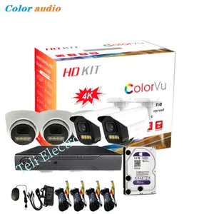 Good quality monitoring System 2 Outdoor 2 Indoor 1TB memory Full color night vision audio Wide Angle 3mp H.265 Home TV camera k