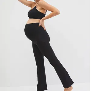 4 Ways Stretchy Women Maternity Clothes Adjustable Bra Flare Pregnancy Leggings Workout Sets For Women