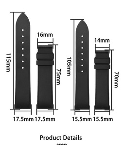 Bracelets de montre en caoutchouc respirant de luxe 15,5 mm 17,5 mm pour Sandos <span class=keywords><strong>Dumont</strong></span>, bracelet de sport étanche avec attache rapide - Product Image 3