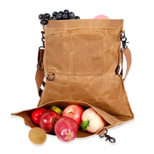 CHANGRONG 사용자 정의 다기능 방수 왁스 캔버스 대형 과일 야채 수확 수집 가방