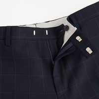Pantalon de Costume Homme Slim Sur Mesure de Haute Qualité – Classique, Décontracté et Habillé – Noir à Carreaux
