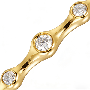 Brazalete Clásico de Compromiso y Fiesta Personalizado de Oro Sólido 10K/14K/18K con Diamante Cultivado en Laboratorio CVD IGI/HPHT de Corte Brillante Redondo para Hombres y Mujeres - Product Image 2