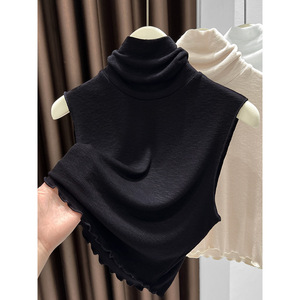 เสื้อคอเต่าครึ่งตัวผ้าตาข่ายสีขาวสำหรับผู้หญิง ใส่ได้หลายโอกาสในฤดูใบไม้ร่วงและฤดูหนาว - Product Image 6