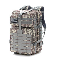 Sac à dos tactique d'extérieur géométrique unisexe à grande capacité, cadre interne OEM, polyester imperméable, 36-56L, physiologique