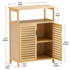 Aparador de Bambú Calm Order SYT para Zona de Café, Armario de Almacenamiento con Puerta de Listones para Rincón de Aperitivos - Product Image 2
