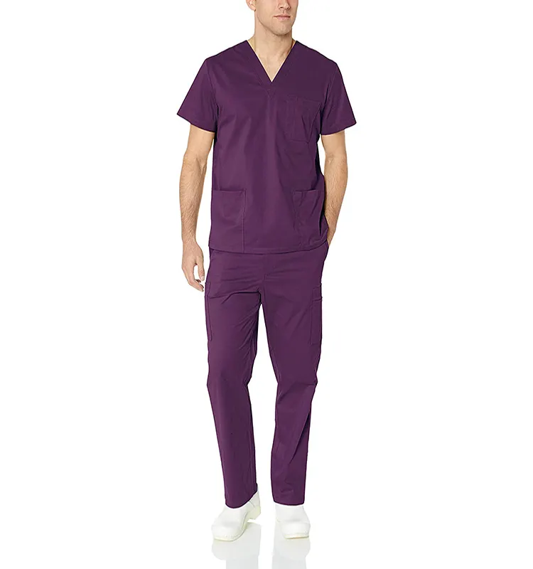 Atmungsaktive elastische Krankenhausenuniformen Kurzarm Jogger schnell trocknend Nursing-Scrubs Damen Rüschen gestapelte Sets Scrubs