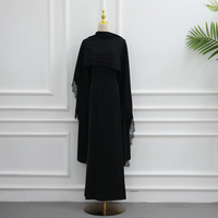Nouvelle Abaya Islamique 2026 pour Femme, Robe Musulmane Couleur Unie en Nida à Manches Longues, Cape Modeste et Châle, Ensemble 2 Pièces