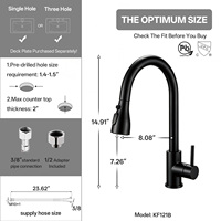 Robinet de cuisine OEM en acier inoxydable, monotrou, avec douchette extractible, arc haut, valve en céramique, montage sur plan, prix direct usine