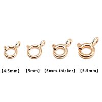 Fermoir rond à ressort en or massif 18 carats, véritable fermoir en or AU750, fabrication de bijoux DIY