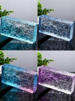 Blocs de verre massif multicolores, briques de verre texturées effet double glace, cloisons décoratives en verre pour séparation d'espace