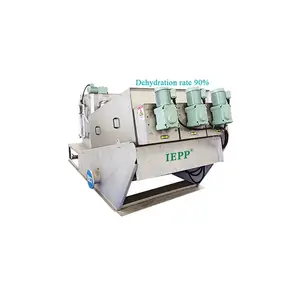 IEPP China factory STP wastewater plant machinery manufacturer multi disc screw press sludge dehydrator mud dewatering device